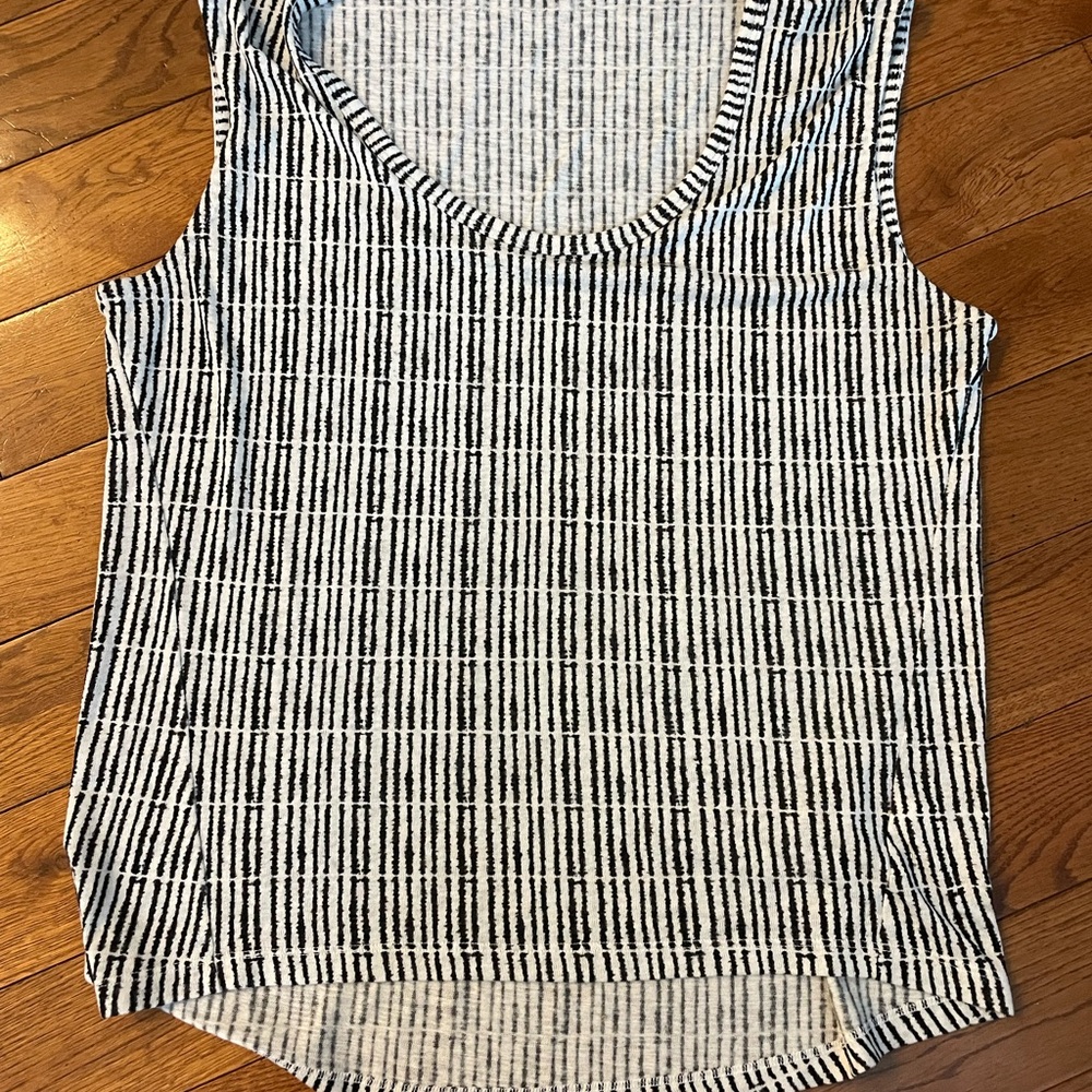 Athleta Black and White Striped Athleta Tank Top